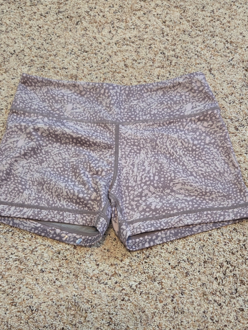 Women's IAB mfg Athletic Shorts - Gray Lavender Print Size 6 Small 3in.